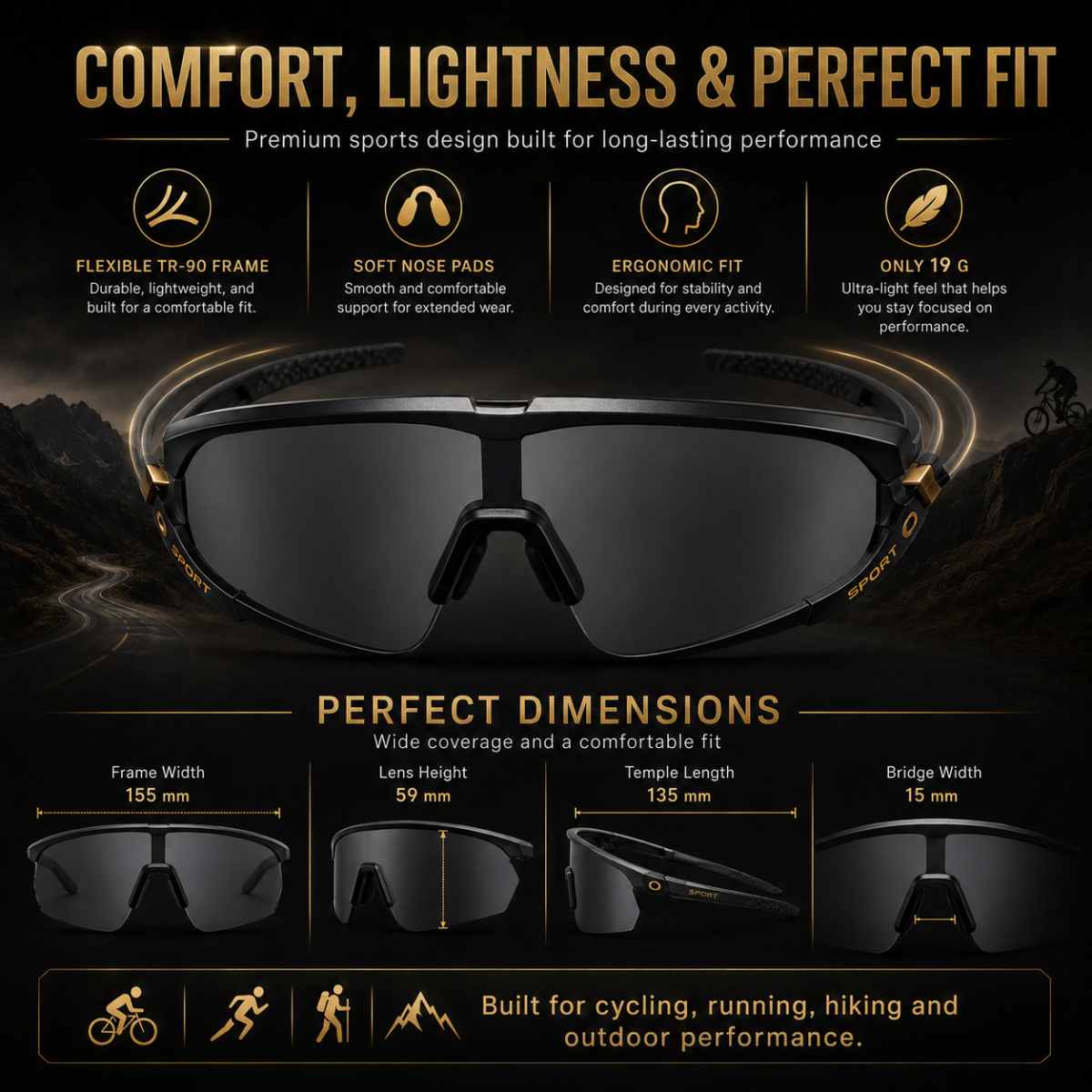 GIANT RA-05B Sports Sunglasses — Protection, Lightweight Comfort, and Style for Every Adventure